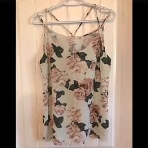 Point Zero Womens large strappy floral tank top